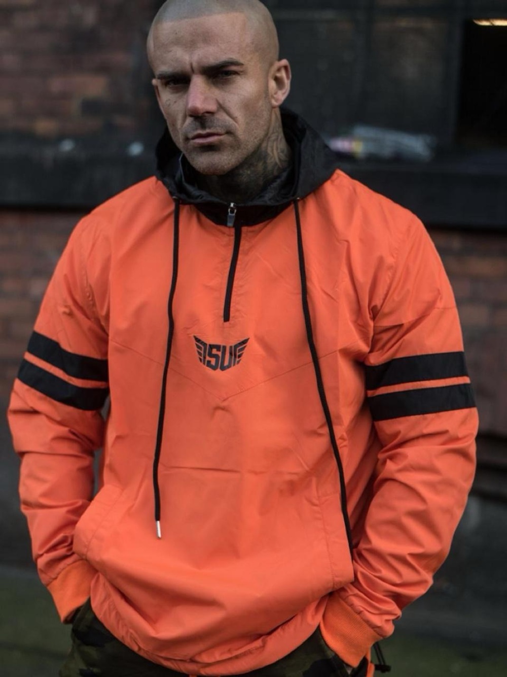 New With Tags RARE Size Up Apparel Orange & Black anorak windbreaker jacket - Picture 2 of 5